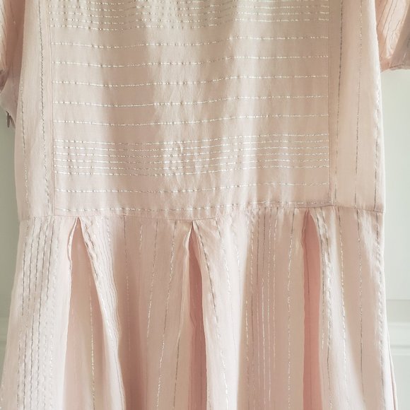 PEYTON & PARKER Blush Pink Extended Sleeve Stripe Womens Dress SZ XS - Picture 12 of 16